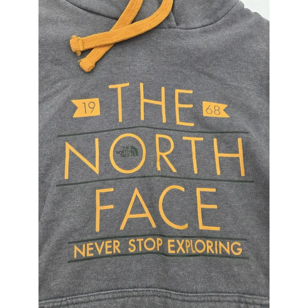 The North Face Mens Hoodie Sweatshirt Large Gray Pullover Graphic Logo READ